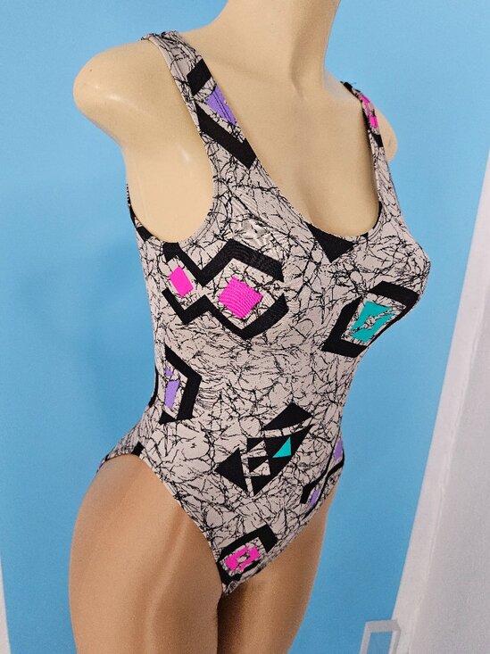 Vintage Leotard by VITAL High-Leg Sexy Aerobics Workout SPANDEX Costume - Picture 1 of 8